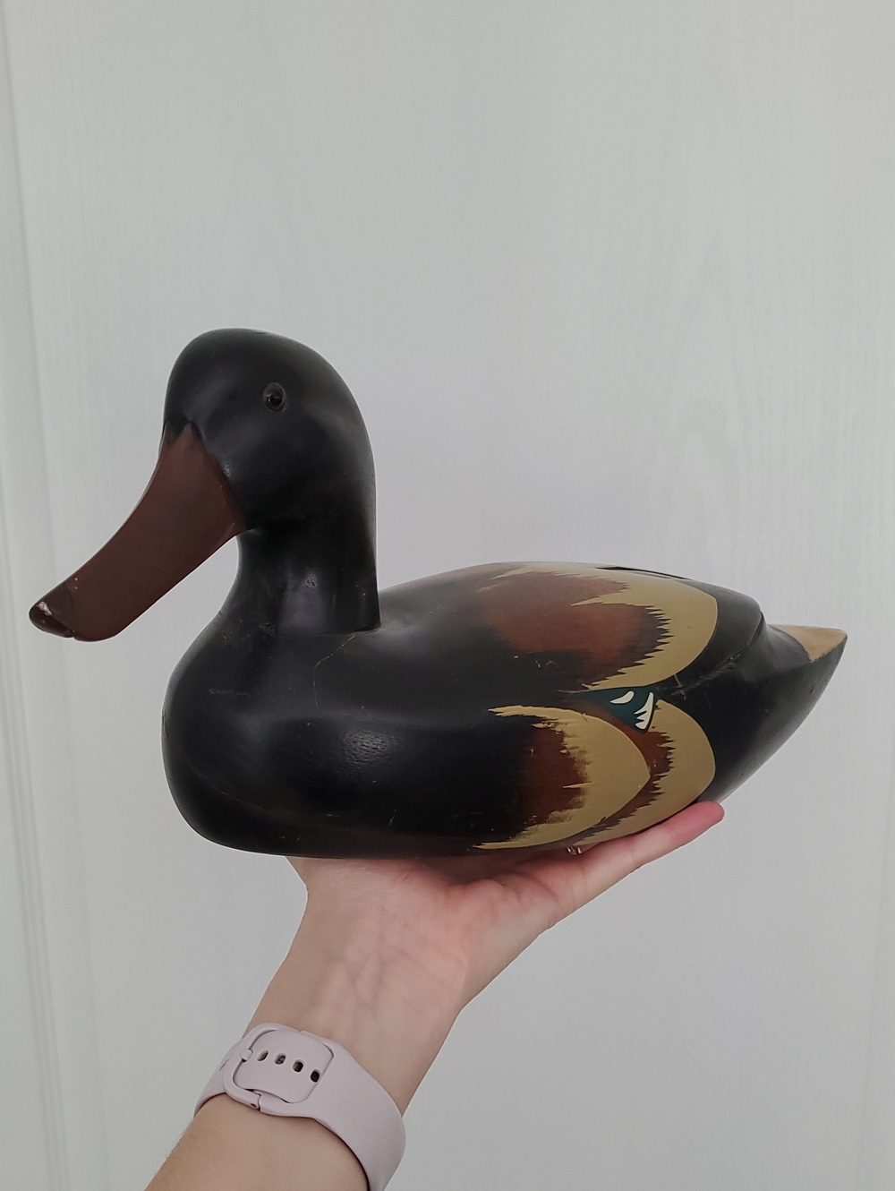 Country Lures By Emporium Of Maine Painted Wooden Duck Decoy - Black and Brown